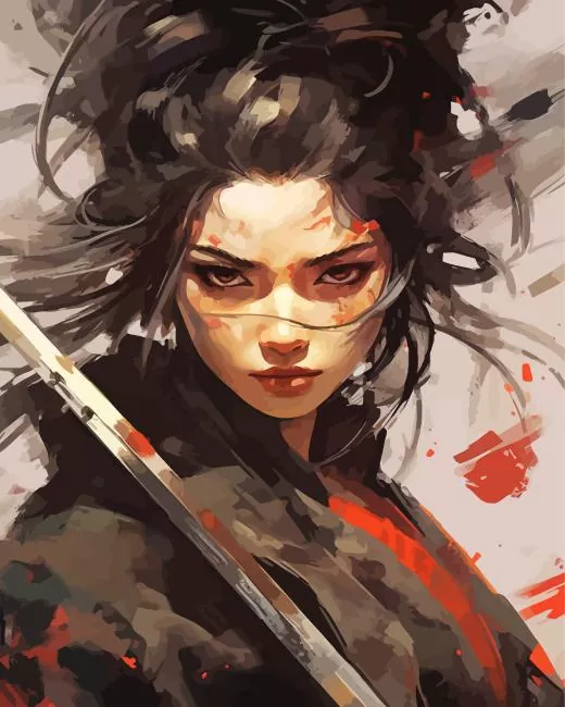 girl holding a sword Diamond Paintings Girl Holding A Sword Diamond Painting