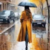 Girl Holding A Umbrella Diamond Painting