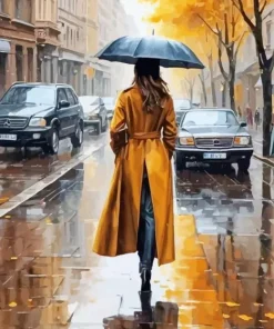 Girl Holding A Umbrella Diamond Painting