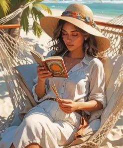 Girl In Hammock Diamond Painting