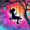 Girl On A Swing Silhouette Diamond Painting