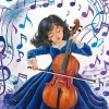 Girl Playing Cello Art Diamond Painting