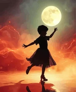 Girl Silhouette In The Moonlight Diamond Painting