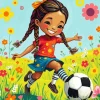 Girl Soccer Art Diamond Painting