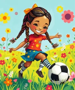 Girl Soccer Art Diamond Painting