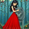 Girl With A Wolf Diamond Painting