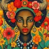 Goddess Black Taurus Woman Art Diamond Painting