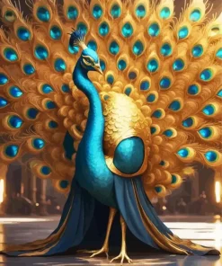 Gold Peacock Art Diamond Painting