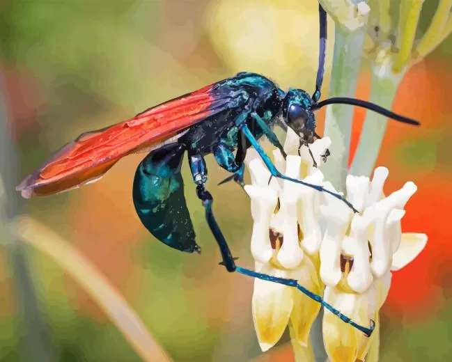 green tarantula hawk Diamond By Numbers Green Tarantula Hawk Diamond Painting