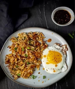 Hash Browns With Green Onion And Egg Diamond Painting