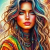 Hippie Girl In Desert Diamond Painting