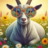 Hippie Goat Wearing Sunglasses Diamond Painting