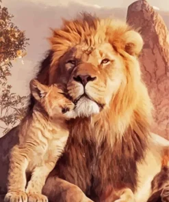 King Lion And Cub Diamond Painting