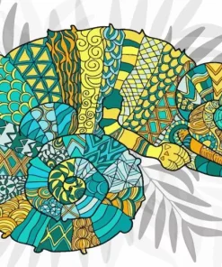 Mandala Chameleon Diamond Painting