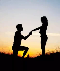 Marriage Proposal Silhouette Diamond Painting