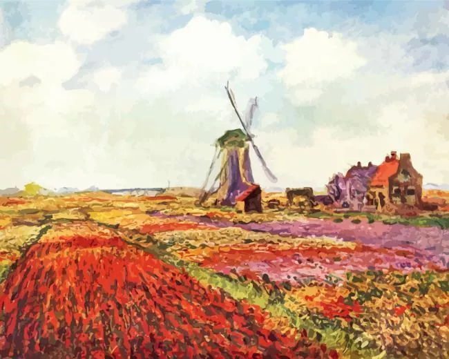 monet Tulip Field in Holland Diamond Paintings Monet Tulip Field In Holland Diamond Painting