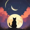 Moon And Cat Diamond Painting
