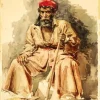 Moroccan Old Man Illustration Diamond Painting