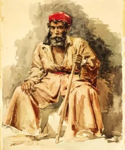 Moroccan Old Man Illustration Diamond Painting