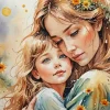 Mother And Daughter Art Diamond Painting