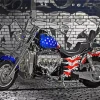 Motorcycle And Flag Diamond Painting