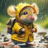 Mouse In Rain Diamond Painting