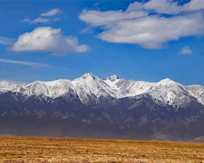 mt blanca peak in colorado Diamond With Numbers Mt Blanca Peak In Colorado Diamond Painting