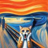 Munch Scream Cat Diamond Painting