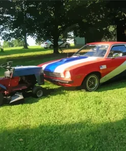 Mustang Red White And Blue Diamond Painting