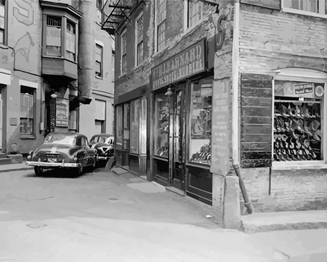 old city Vintage street Diamond With Numbers Old City Vintage Street Diamond Painting