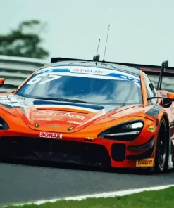 Orange Car Racing Diamond Painting