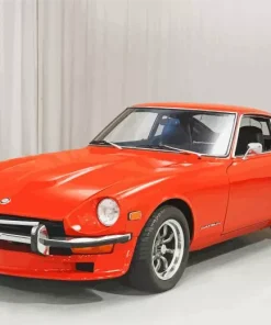 Orange Datsun Car Diamond Painting