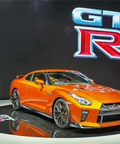Orange Nissan Gtr Diamond Painting