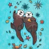 Otters Holding Hands Diamond Painting