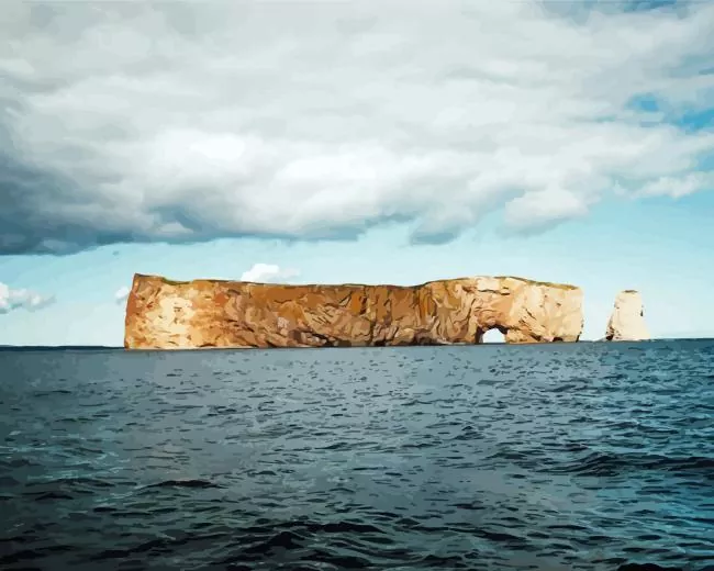 perce rock saint lawrence Diamond By Numbers Perce Rock Saint Lawrence Diamond Painting