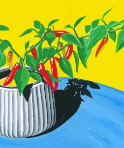 Red Chilli Pepper Plant Diamond Painting