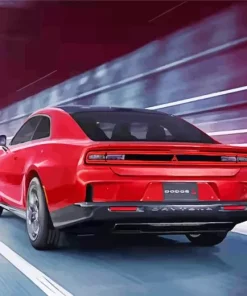 Red Dodge Charger Daytona Diamond Painting