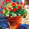 Red Geranium Art Diamond Painting
