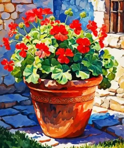Red Geranium Art Diamond Painting
