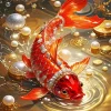 Red Golden Fish Diamond Painting