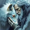 Sad Wolf Man Art Diamond Painting