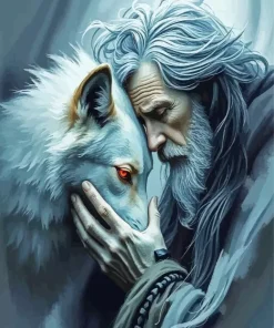 Sad Wolf Man Art Diamond Painting