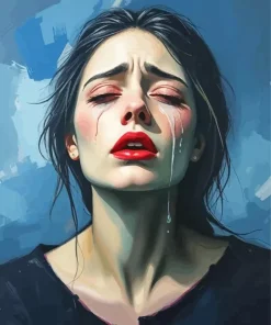 Sad Woman Portrait Art Diamond Painting
