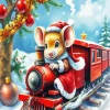 Santa Christmas Train Art Diamond Painting