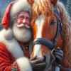 Santa Claus And Horse Diamond Painting