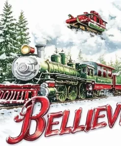 Santa Train Diamond Painting