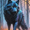 Scary Black Wolf Art Diamond Painting