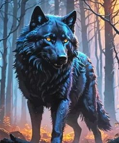 Scary Black Wolf Art Diamond Painting