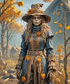 Scary Girl Scarecrow Diamond Painting