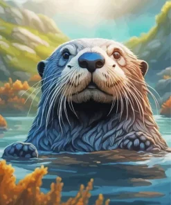 Sea Otter Face Diamond Painting